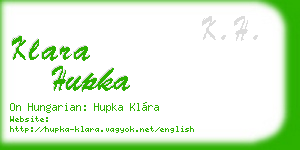 klara hupka business card